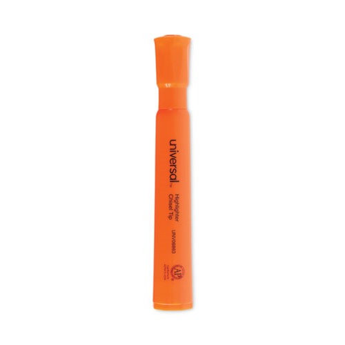  | Universal UNV08863 Fluorescent Ink Chisel Tip Desk Highlighters - Orange (1 Dozen) image number 0