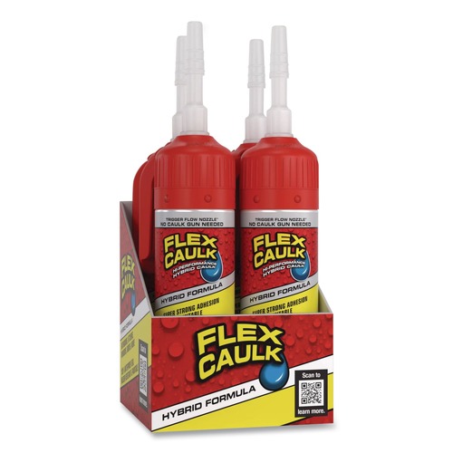 Caulk and Adhesive Guns | Flex Seal Products CFSWHTR100 4.6 oz Flex Caulk Hi-Performance Hybrid Caulk - Dries White (4/Carton) image number 0
