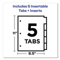 Office Jansan | Avery 11109 Big Tab 11 in. x 8.5 in. 5-Tab Double-Sided Gold Edge Reinforcing Insertable Dividers - Assorted Tabs/Buff (1-Set) image number 4