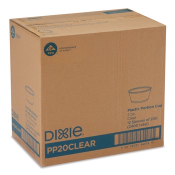 Dixie Plastic Souffle/Portion Cups 2 oz. - Clear (2400/Carton)