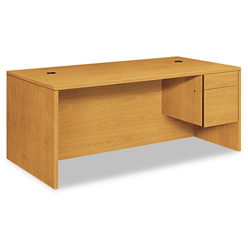 Office Jansan | HON H10585R.CC 10500 Series 72 in. x 36 in. x 29.5 in. L-Workstation Right Pedestal Desk with 3/4 Height Pedestal - Harvest image number 0