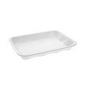 Food Trays, Containers, and Lids | Pactiv Corp. 0TF104D10000 9.5 in. x 7 in. x 1.25 in. No. 4D Foam Meat Tray - White (500/Carton) image number 0