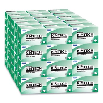 Kimtech 1-Ply 4.4 in. x 8.4 in. Kimwipes Delicate Task Wipers - Unscented, White (16800/Carton)