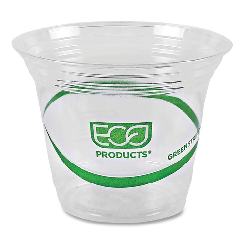  | Eco-Products EP-CC9S-GS 9 oz. GreenStripe Renewable and Compostable Cold Cups - Clear (1000/Carton) image number 0