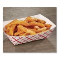 Food Trays, Containers, and Lids | SCT 417 2 lbs. Capacity Paper Food Baskets - Red/White (1000/Carton) image number 2