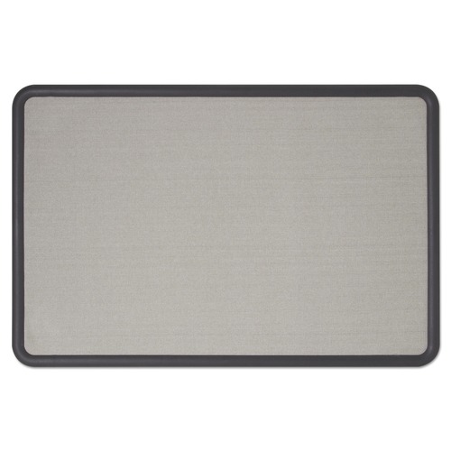 Office Jansan | Quartet 7693G 36 in. x 24 in.Contour Fabric Bulletin Board - Gray/Black image number 0