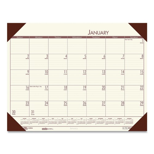 Calendars & Planners | House of Doolittle 124-41 EcoTones 22-in x 17-in 12-Month (Jan-Dec 2026) Recycled Monthly Desk Pad Calendar - Moonlight Cream Sheets/Brown Corners image number 0