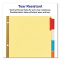Office Jansan | Avery 11109 Big Tab 11 in. x 8.5 in. 5-Tab Double-Sided Gold Edge Reinforcing Insertable Dividers - Assorted Tabs/Buff (1-Set) image number 5