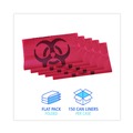 Office Jansan | Boardwalk A6639PRK 33 in. x 39 in. 1.3 mil 33 gal. Linear Low Density Health Care Trash Can Liners - Red (150/Carton) image number 4
