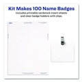Label & Badge Holders | Avery 74461 3.5 in. x 2.25 in. Top Load Clip-Style Badge Holder with Laser/Inkjet Insert - White (100/Box) image number 2