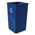 Trash Cans | Rubbermaid Commercial FG395973BLUE 50 gal. Plastic Square Recycling Container - Blue image number 1