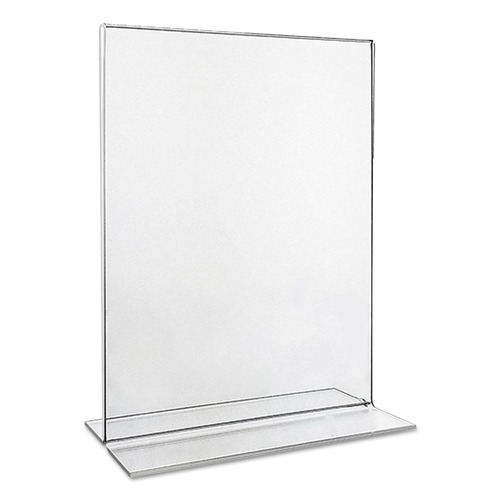 Mailroom Equipment | Universal UNV76864 2-Sided T-Style 8-1/2 in. x 11 in. Freestanding Frames - Clear (2-Piece/Pack) image number 0