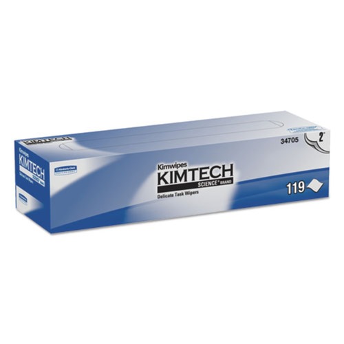 Cleaning & Janitorial Supplies | Kimtech 34705 Kimwipes 2 Ply 11.8 in. x 11.8 in. Unscented Delicate Task Wipers - White, (120/Box, 15 Boxes/Carton) image number 0