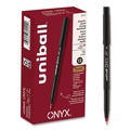Pens | uni-ball 60144 ONYX Fine 0.7 mm Roller Ball Pen - Black/Red Barrel (1-Dozen) image number 0