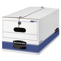 Office Jansan | Bankers Box 0070403 12.25 in. x 24.13 in. x 10.75 in. STOR/FILE Medium-Duty Strength Storage Boxes for Letter Files - White/Blue (4/Carton) image number 0