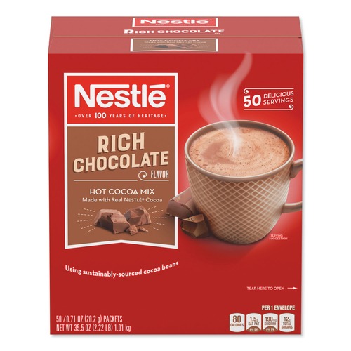 Office Jansan | Nestle 12098978 0.71 oz. Hot Cocoa Mix Packets - Rich Chocolate (50/Box, 6 Box/Carton) image number 0