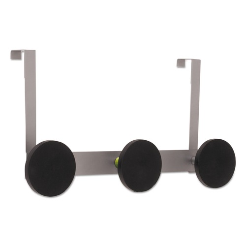  | Alba PMS3P 20 lb Capacity Over the Door 3-Peg Coat Hook - Black image number 0