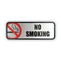 Office Jansan | Cosco 098207 9 in. x 3 in. No Smoking Brushed Metal Office Sign - Silver image number 0