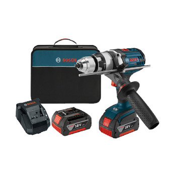 Factory Reconditioned Bosch 18V Lithium-Ion Brute Tough 1/2 in. Cordless Hammer Drill Driver Kit with Active Response Technology (4 Ah)
