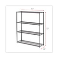  | Alera ALESW206018BA 60 in. x 18 in. x 72 in. 4-Shelf All-Purpose Wire Shelving Starter Kit - Black Anthracite Plus image number 3