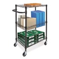 Office Jansan | Alera ALESW342416BA 28 in. x 16 in. x 39 in. 500-lbs. Capacity 3-Tier Wire Rolling Cart - Black Anthracite image number 5