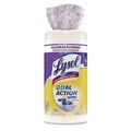 Hand Wipes | LYSOL Brand 19200-81700 7 in. x 7.5 in. 1-Ply Dual Action Disinfecting Wipes - Citrus, White/Purple (6 Canisters/Carton) image number 3