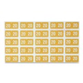 Office Jansan | Smead 67920 0.5 x 1 Yearly End Tab 20 File Folder Labels - Yellow (250/Pack) image number 2