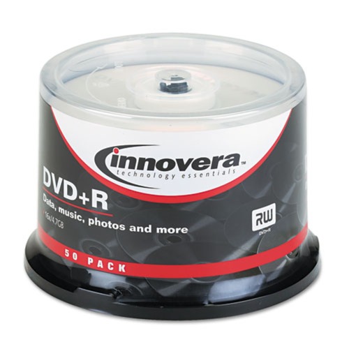  | Innovera IVR46851 4.7 GB 16X DVDplusR Recordable Discs - Silver (50/Pack) image number 0