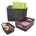 Office Jansan | Advantus 40328 13.88 in. x 10.5 in. x 8.75 in. Weave Bins - Black (2/Pack) image number 3
