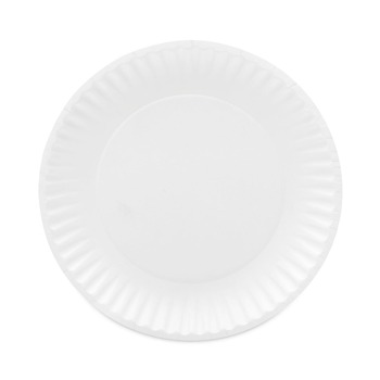 BOWLS AND PLATES | AJM Packaging Corporation AJM CP9GOAWH 9 in. Coated Paper Plates - White (100/Pack, 12 Packs/Carton)