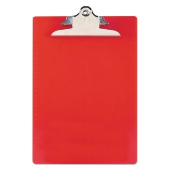Saunders 1 in. Clip Cap 8-1/2 in. x 12 in. Sheets Recycled Plastic Clipboard With Ruler Edge - Red