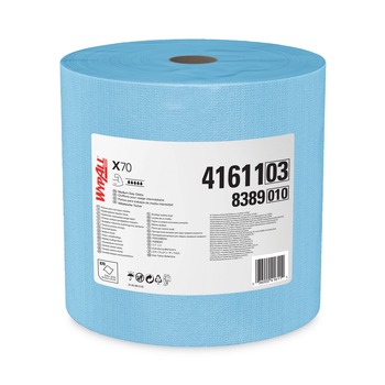 WypAll X70 12.4 in. x 12.2 in. Cloths - Jumbo, White (870/Roll, 1 Roll/Carton)
