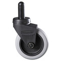 Rubbermaid Commercial FG7570L20000 3 in. Wheel Thermoplastic Rubber Swivel Bayonet Replacement Casters - Black image number 1