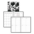 Notebooks & Pads | House of Doolittle 2121-49 Recycled Non-Dated Monthly/Weekly Black and White Floral Planner - Black/White Cover image number 0