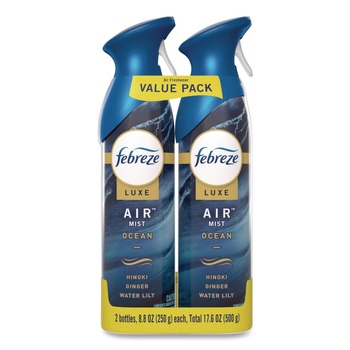 Febreze AIR, Ocean, 8.8 oz Aerosol Spray, 2/Pack, 3 Packs/Carton