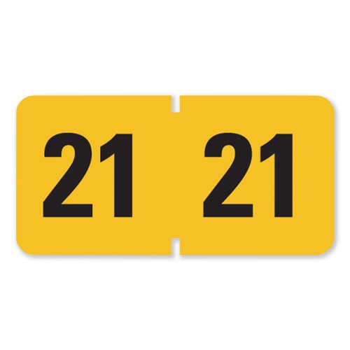  | Smead 68321 1.50 in. x 0.75 in. Year 2021 End Tab Folder Labels - Yellow/Black (500 Labels/Roll) image number 0