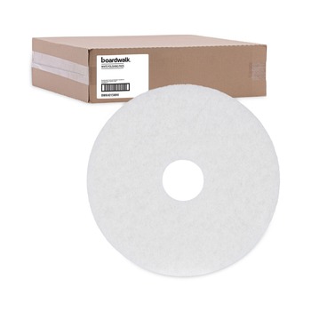Boardwalk 15 in. Diameter Polishing Floor Pads - White (5/Carton)