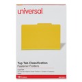  | Universal UNV10214 Bright Colored Pressboard Classification Folders - Legal, Yellow (10/Box) image number 0