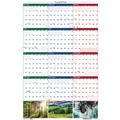 Office Jansan | House of Doolittle 393 12-Month (Jan-Dec): 2026 24 in. x 37 in. Nature Photos Earthscapes Recycled Reversible/Erasable Yearly Wall Calendar - White Sheets image number 2