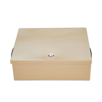 CONTROLTEK 14.38 in. x 11 in. x 4.13 in. 1-Compartment Jumbo Locking Cash Box - Sand