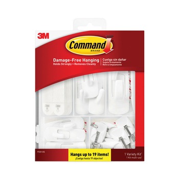 Command General Purpose Plastic Hooks Variety Pack - Assorted Sizes, White (54/Pack)