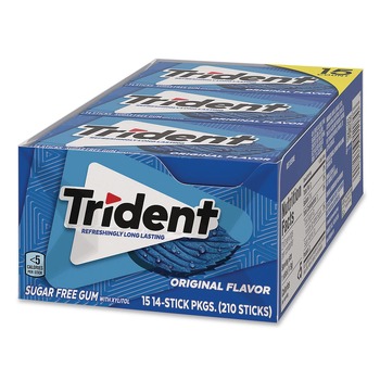 Trident 073390050467 Sugar-Free Gum - Original Mint (15/Carton)
