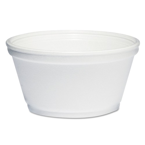 Food Trays, Containers, and Lids | Dart 8SJ20 8 oz. Extra Squat Foam Container - White (50 Packs/Carton) image number 0