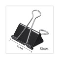 Office Jansan | Universal UNV11112 Binder Clips with Storage Tub - Large, Black/Silver (12/Pack) image number 4