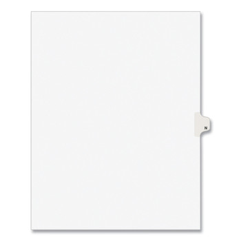 Avery 11 in. x 8.5 in. 26-Tab N Avery Style Preprinted Legal Exhibit Side Tab Index Dividers - White (25/Pack)