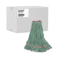 Mops | Boardwalk BWK503GNNB Premium Standard Cotton/Rayon Fiber Mop Head - Large, Green (12/Carton) image number 2