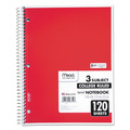 Office Jansan | Mead 06710 11 in. x 8 in. Sheets 3-Subject Medium/College Rule Spiral Notebook - Random Assorted Cover Color image number 2