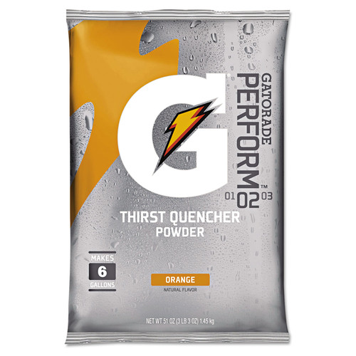 Beverages & Drink Mixes | Gatorade QUA03968 G Series 51 oz. Powder Drink Mix Pouches - Orange (Carton of 14 Each) image number 0