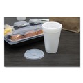 Food Trays, Containers, and Lids | Dart 16SL Slip-Thru Lid Plastic Lids for 16 oz. Hot/Cold Foam Cups - White (1000/Carton) image number 7