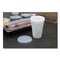 Food Trays, Containers, and Lids | Dart 16SL Plastic Straw-Slot Lid Fits 12 oz. to 24 oz. Hot/Cold Foam Cups - Translucent (1000/Carton) image number 7
